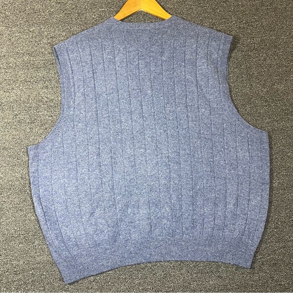 Polo Ralph Lauren Blue Lmbs Wool V-Neck Sweater Vest, Men’s XXL - Picture 7 of 7